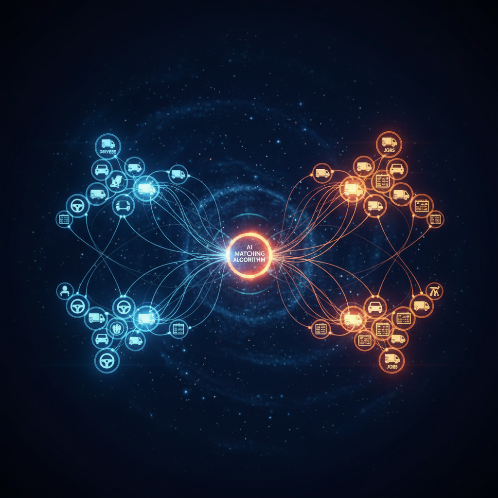 AI neural network matching drivers to transport jobs